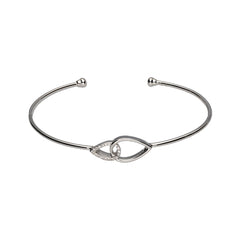 9k White Gold Open Diamond Bangle (0.05ct)