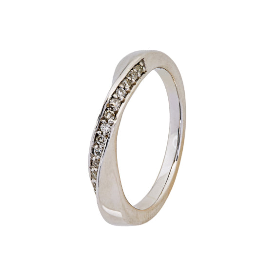 9k White Gold Twisted Eternity Ring (0.15ct)