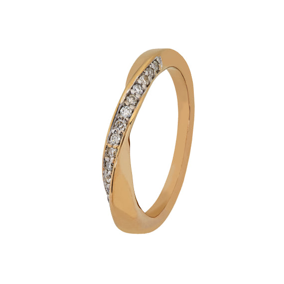 9k Yellow Gold Twist Eternity Diamond Ring (0.15ct)