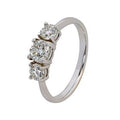 18k White Gold 3 Stone Trilogy Ring