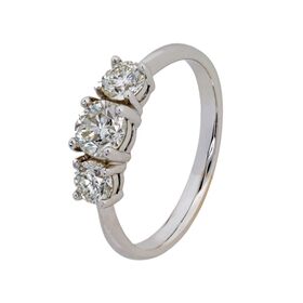 18k White Gold 3 Stone Trilogy Ring