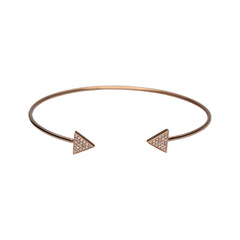 9k Rose Gold Diamond Arrow Bangle (0.16ct)