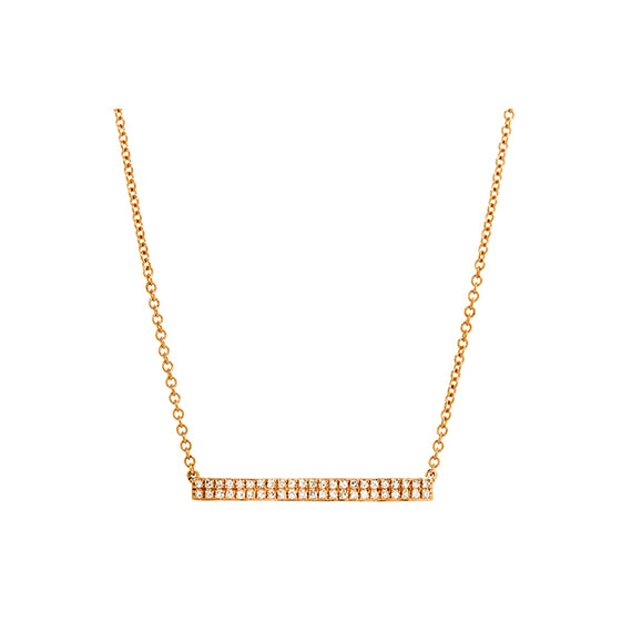 9k Rose Gold Diamond Double Bar Necklace (0.13ct)
