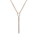9k Rose Gold Diamond Vertical Bar Necklace (0.07ct)