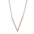 9k Rose Gold Diamond V Bar Necklace (0.10ct)