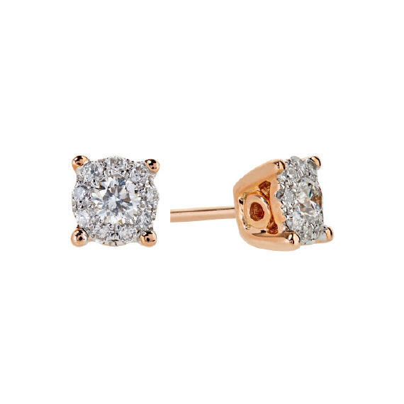 9k Rose Gold 0.30ct Aura Diamond Earring