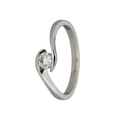 9k Gold Diamond Solitaire Bypass Round Cut Ring