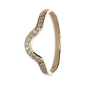 9k Gold Broad Curve Pave Band
