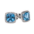 9k White Gold 4.0ct London Blue Topaz & Diamond Earring
