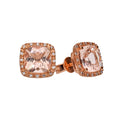 9k Rose Gold 2.6ct Morganite & Diamond Earring