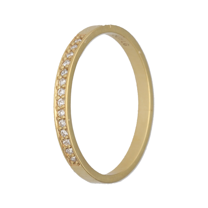 9k Gold Pave Natural Diamond Straight Band
