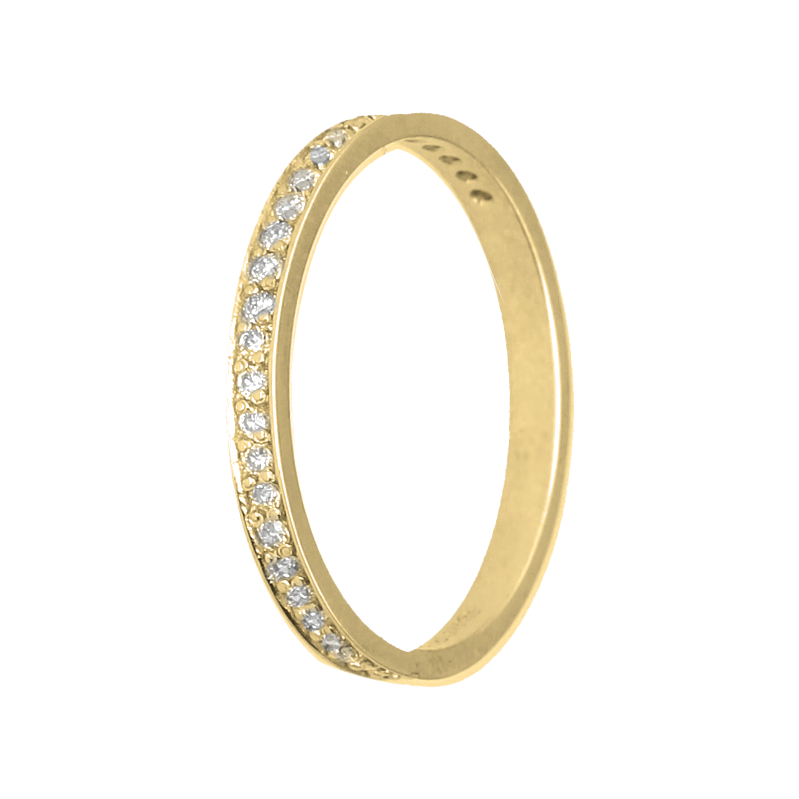 9k Gold Pave Natural Diamond Straight Band