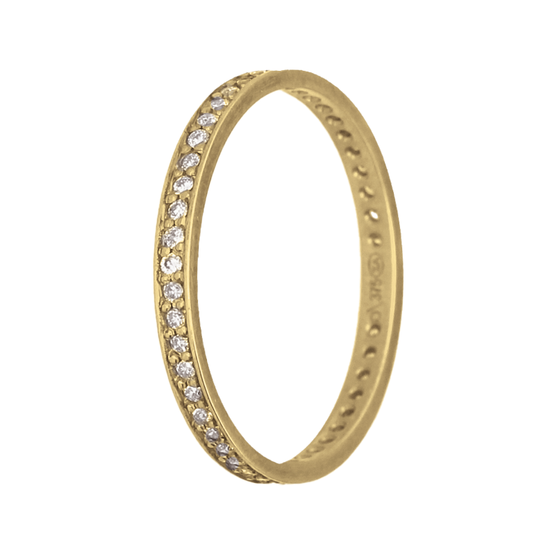 9k Gold Pave Natural Diamond Straight Band