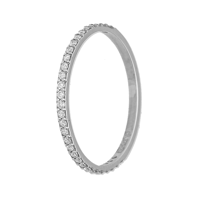 9k Gold Micro Pave Diamond Straight Band