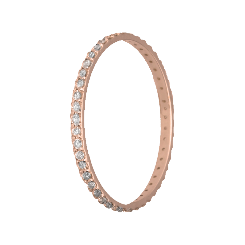 9k Gold Diamond Micro Pave Straight Full Eternity (0.25ct)