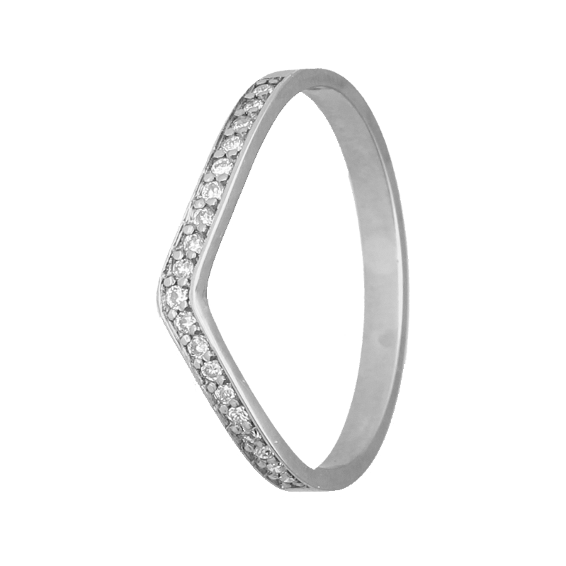 9k Gold Pave Diamond Curved Band