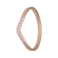 9k Rose Gold Micro Pave Lab Diamond Curved Band