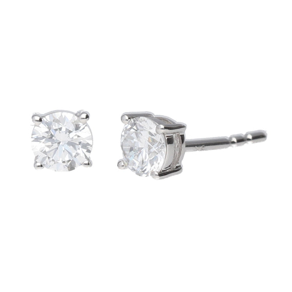 9k White Gold Diamond Stud Earrings
