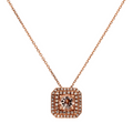 9k Rose Gold Diamond Morganite Necklace