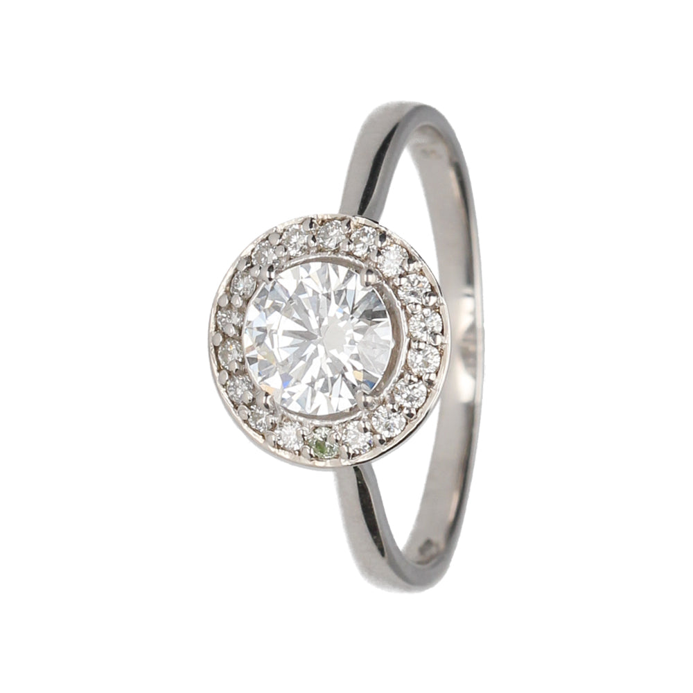 18K White Gold Lab Grown Diamond Halo Ring