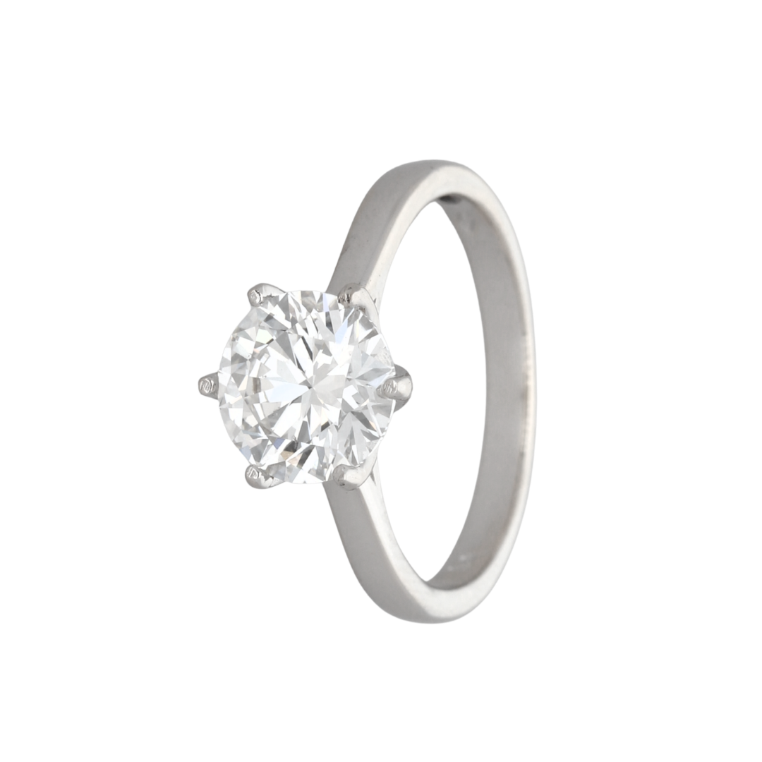 18k Gold 6 Claw Diamond Solitaire Ring