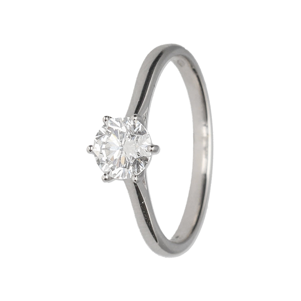 18K Gold 6 Claw Diamond Solitaire Ring