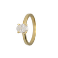 18K Gold Lab Grown Diamond Oval Solitaire Ring