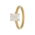 9k Gold Emerald Lab Diamond Ring 1.55ct