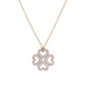 9k Gold Love Clover Pave Diamond Necklace