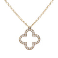 9k Gold Clover Pave Diamond Necklace