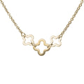 9k Gold Multi Clover Link Necklace (1.3mm)