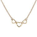 9k Gold Multi Heart Link Necklace (1.3mm)
