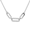9k Gold Diamond Oval Link Necklace