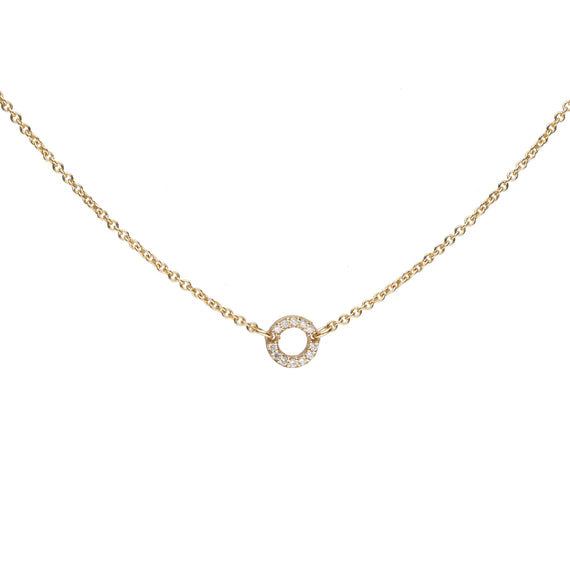 9k Gold Diamond Circle Necklace