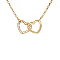 9k Gold Diamond Heart Interlocking Necklace