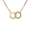 9k Gold Diamond Hexagon Interlocking Necklace