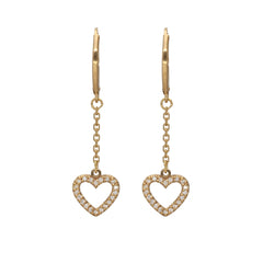 9k Gold Diamond Heart Earrings (0.20ct)