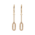 9k Gold Paperclip Shaped Diamond Earrings (0.22ct)