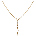 9k Gold Diamond by the Yard Navette Lariat (0.06ct)