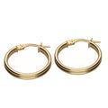 9k Gold Hollow Double Hoop Earrings