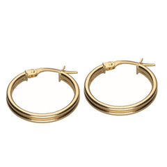 9k Gold Hollow Double Hoop Earrings