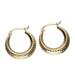 9k Gold Hollow Hoop Earrings