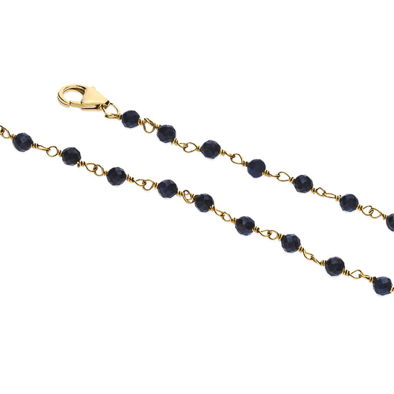 9k Gold Sapphire Rosary