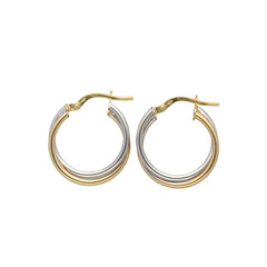 9k Gold Two Tone Hoops