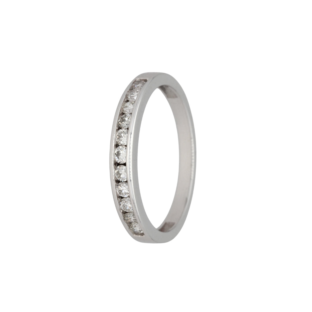18k White Gold Diamond Channel Set Half Eternity Ring(0.33ct)