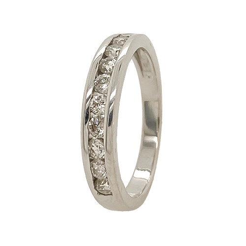 18k White Gold Diamond Channel Set Half Eternity Ring(0.50ct)