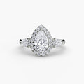 Three-Stone Ring with Halo