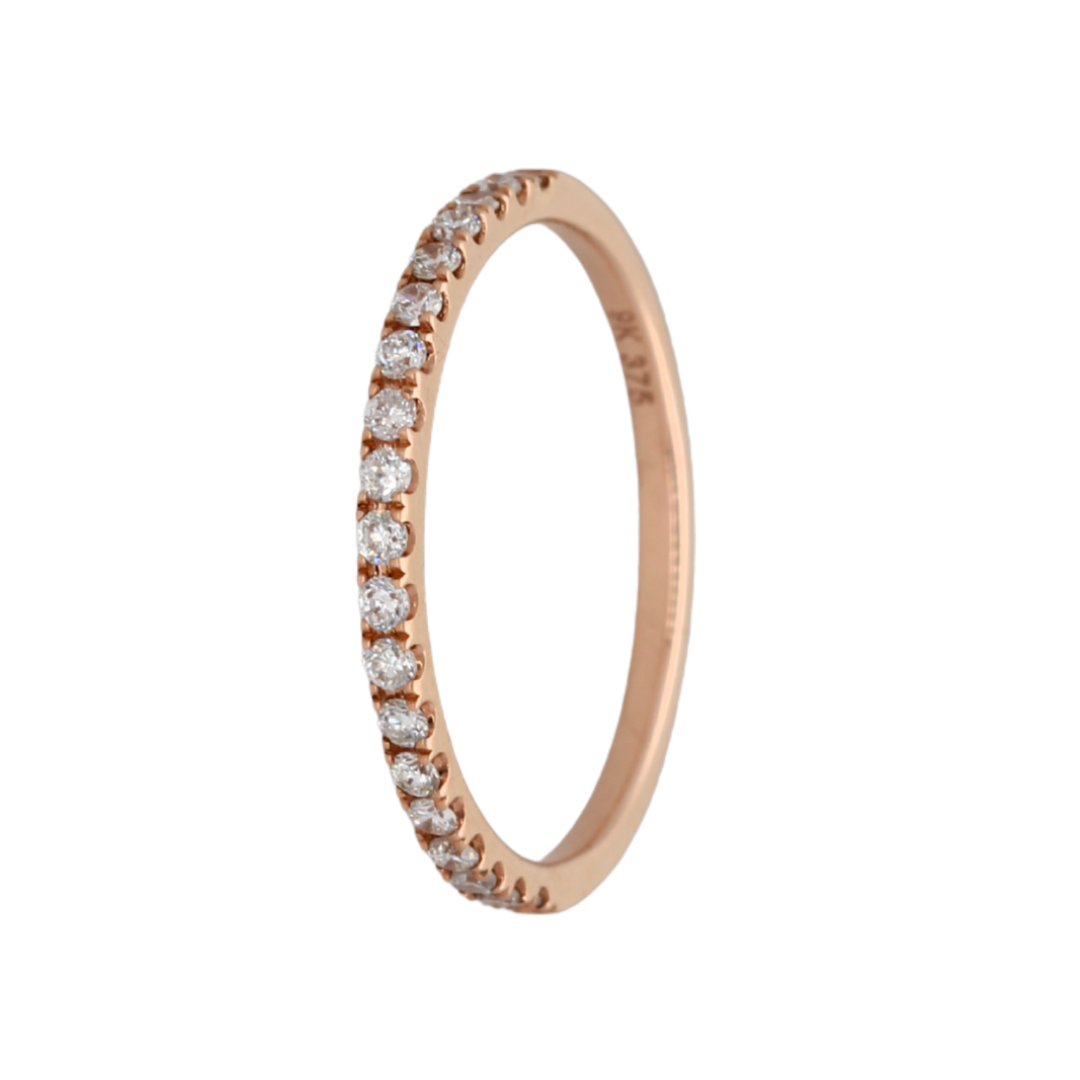 9k Rose Gold Diamond Wedding Band