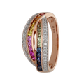 9k Rose Gold Diamond Sapphire Ring