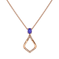 9k Rose Gold Diamond Tanzanite Pendant & Chain